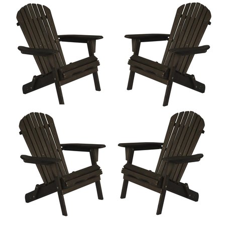 W UNLIMITED W Unlimited SW1912DBSET4 Oceanic Adirondack Chair; Dark Brown - Set of 4 SW1912DBSET4